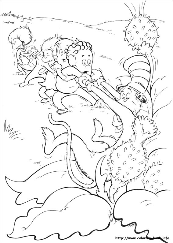 Plansa de colorat cu Cat in the hat 9 93